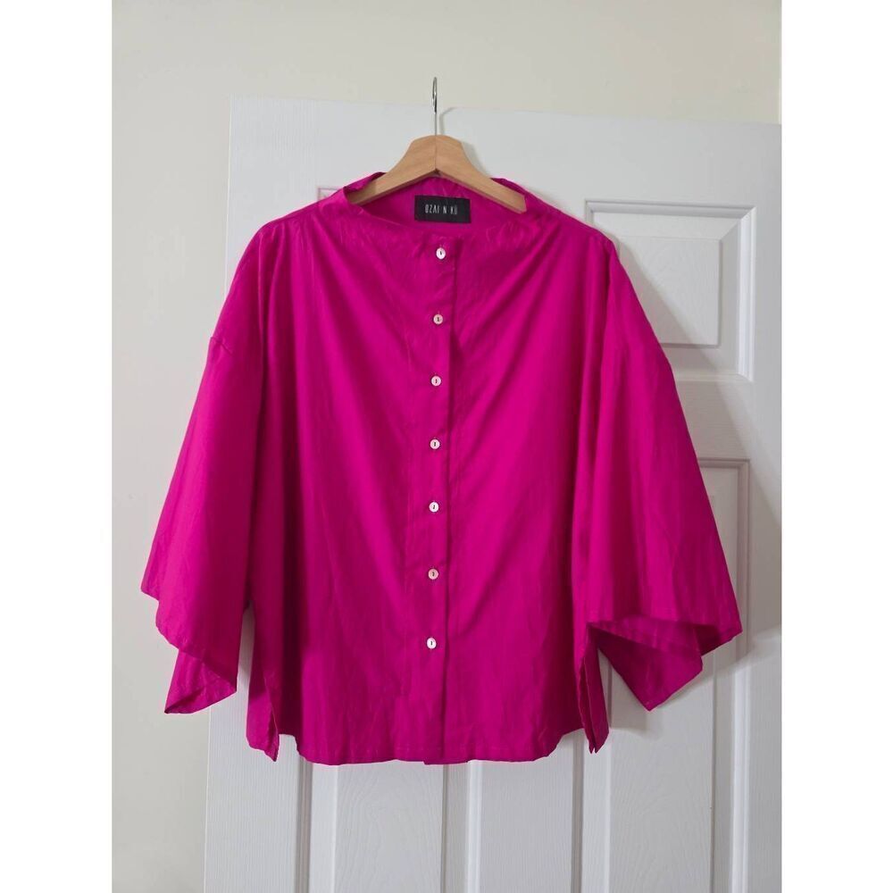 Ozai N Ku Siri Crinkle Funnel Top In Fuchsia Size 2 (L/XL)